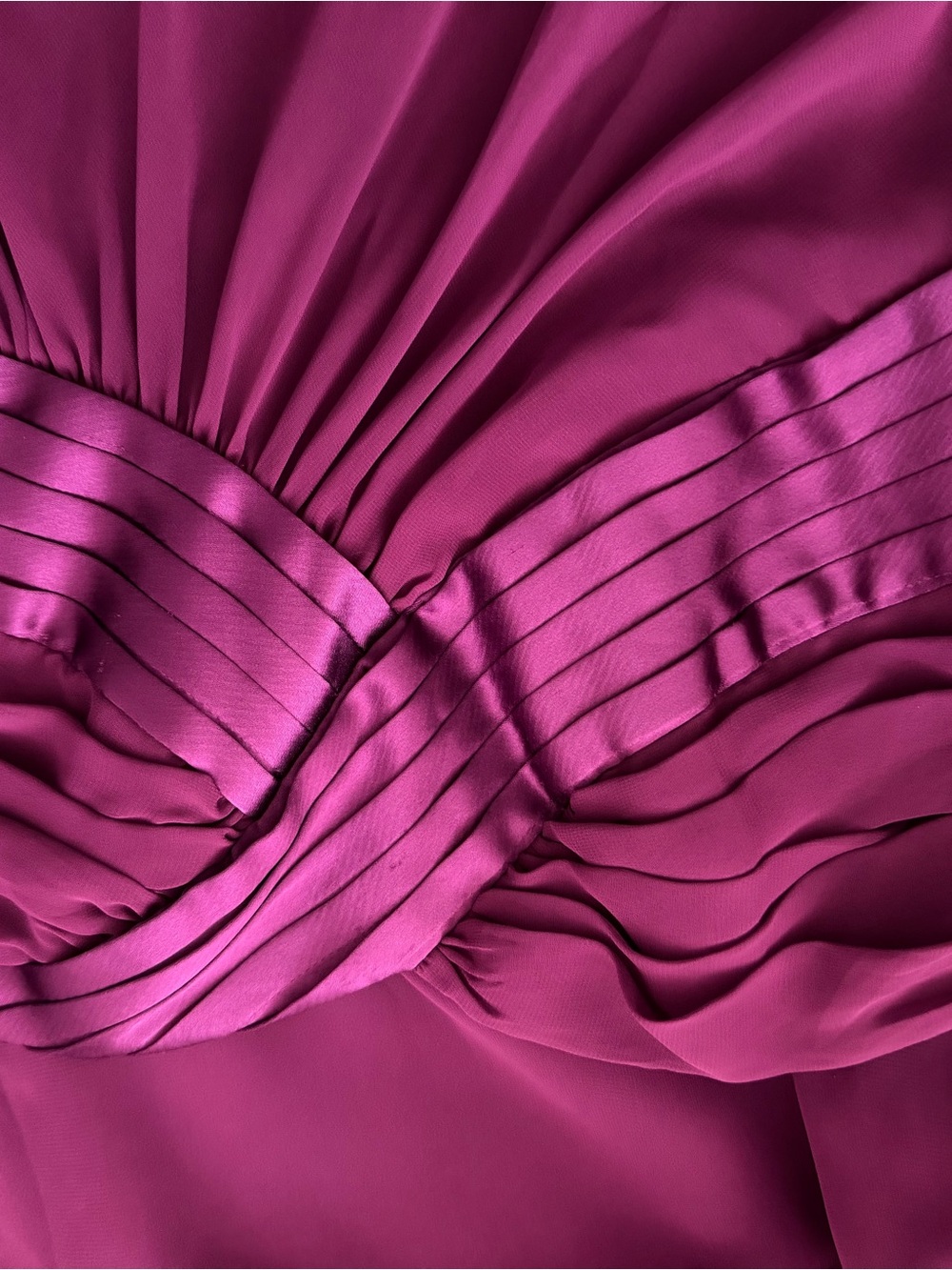 Strapless Pleated Evening Dress in Deep Magenta - Picture 6 of 7